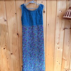 Amy Byer Denim and Floral Casual Dress